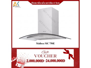 Máy Hút Mùi Áp Tường Kính Cong Malloca MC 750E 