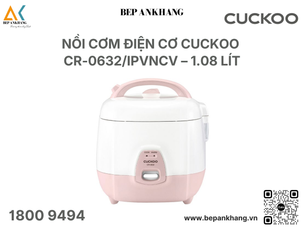 Nồi Cơm Điện CUCKOO 1.08L (CR-0632/IPVNCV) - Màu Hồng 