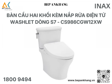 Bàn cầu hai khối kèm nắp rửa điện tử WASHLET dòng S7 CS986CGW12