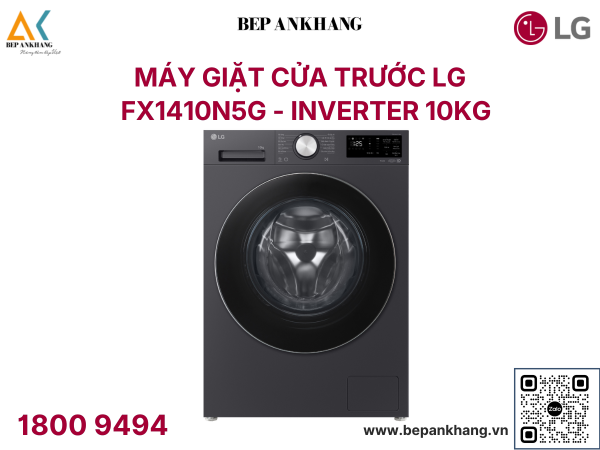 Máy giặt lồng ngang LG FX1410N5G - Inverter 10kg màu than ánh kim 