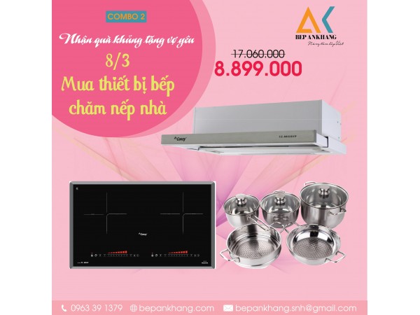 Combo Bếp từ Canzy CZ-MIX82T và Hút mùi Cz-7002syp - Malaysia 
